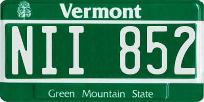 VT license plate NII852