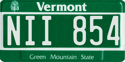 VT license plate NII854