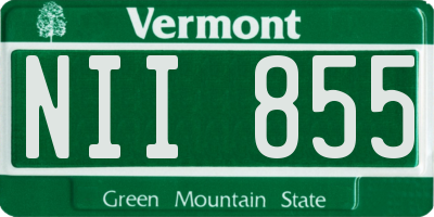 VT license plate NII855