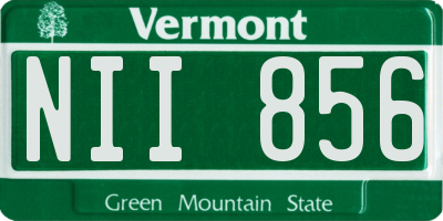 VT license plate NII856