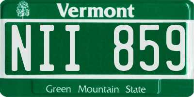 VT license plate NII859