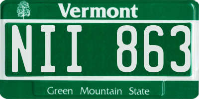 VT license plate NII863