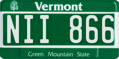 VT license plate NII866