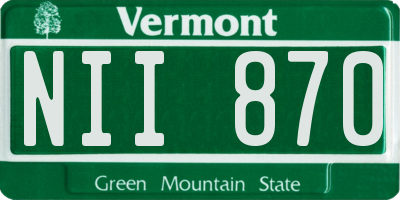 VT license plate NII870