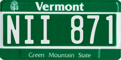 VT license plate NII871