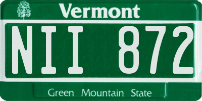 VT license plate NII872