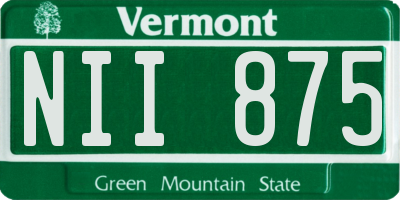 VT license plate NII875