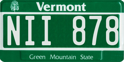 VT license plate NII878