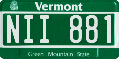 VT license plate NII881