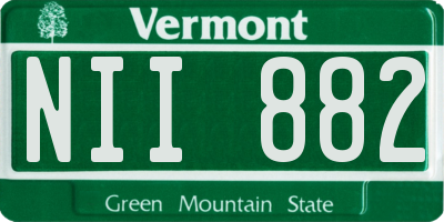 VT license plate NII882