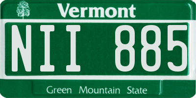 VT license plate NII885