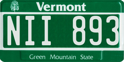 VT license plate NII893