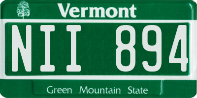 VT license plate NII894