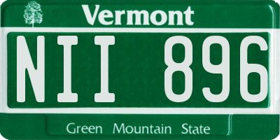 VT license plate NII896