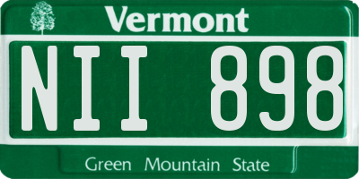 VT license plate NII898