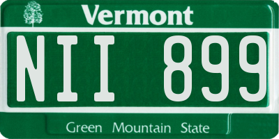 VT license plate NII899