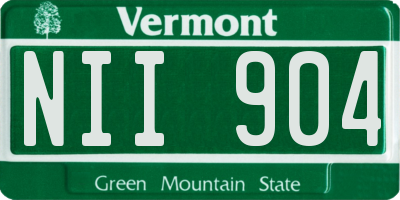 VT license plate NII904