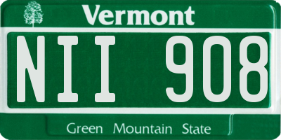 VT license plate NII908