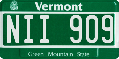 VT license plate NII909
