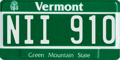 VT license plate NII910