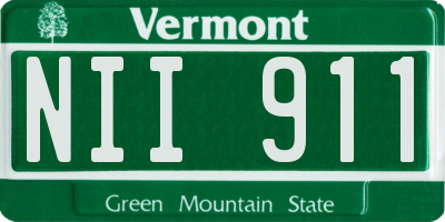 VT license plate NII911