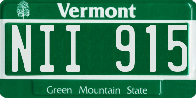 VT license plate NII915