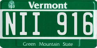 VT license plate NII916