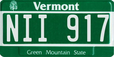 VT license plate NII917