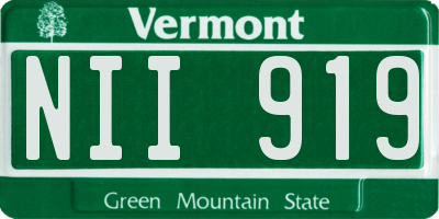 VT license plate NII919