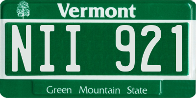 VT license plate NII921