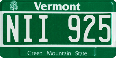 VT license plate NII925