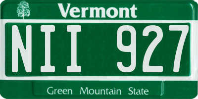 VT license plate NII927