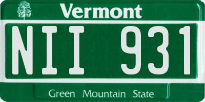 VT license plate NII931