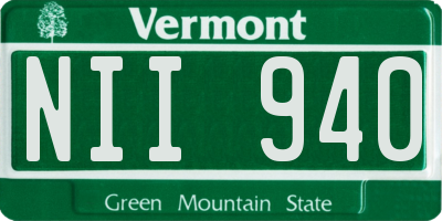 VT license plate NII940