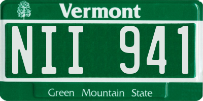 VT license plate NII941
