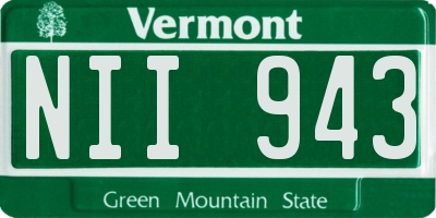 VT license plate NII943