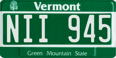 VT license plate NII945