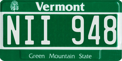 VT license plate NII948