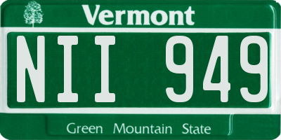 VT license plate NII949