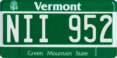 VT license plate NII952