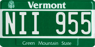 VT license plate NII955