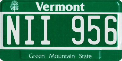 VT license plate NII956