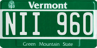 VT license plate NII960