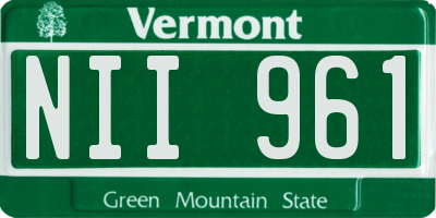 VT license plate NII961
