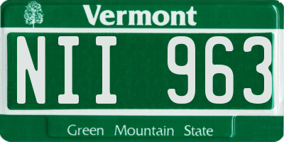 VT license plate NII963