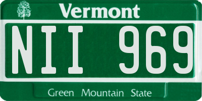 VT license plate NII969