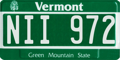 VT license plate NII972