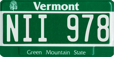 VT license plate NII978