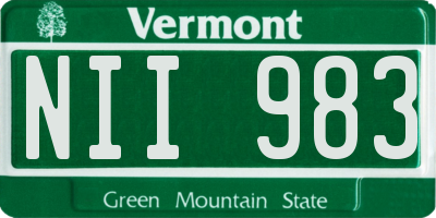 VT license plate NII983