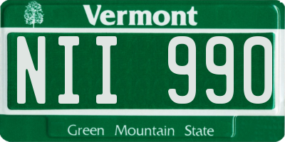 VT license plate NII990